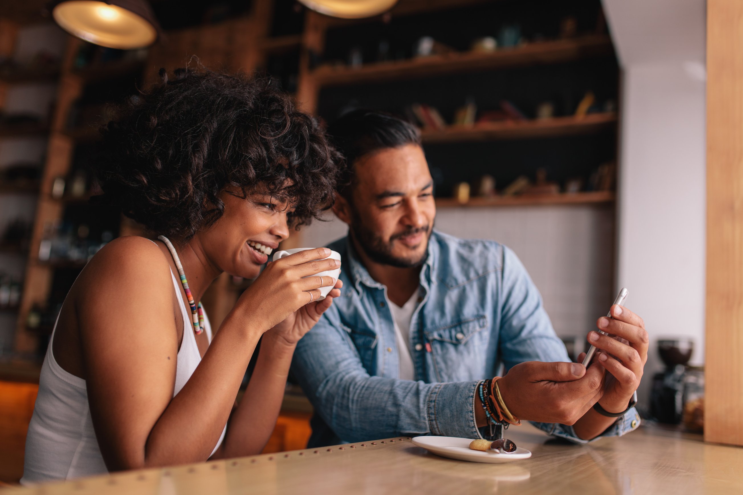 Young Couple at Coffee Shop